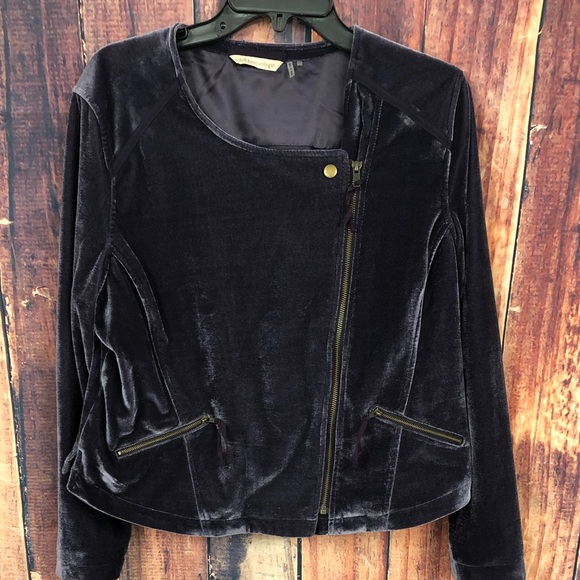 Soft Surroundings Jackets & Blazers - SOFT SURROUNDINGS PURPLE VELVET MOTO JACKET PL